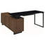 Bureau d'ordinateur en L 60 pouces Gwinn - noir et noyer