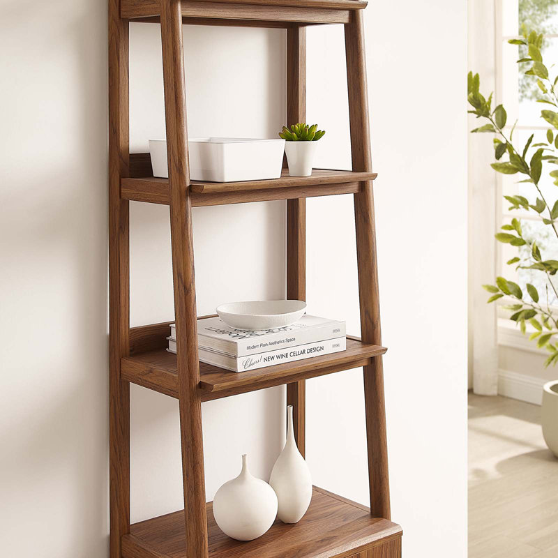 Modway Bixby 21" Bookshelf, Walnut, (4 Shelves) 71"H x 20.5"W x 15"D
