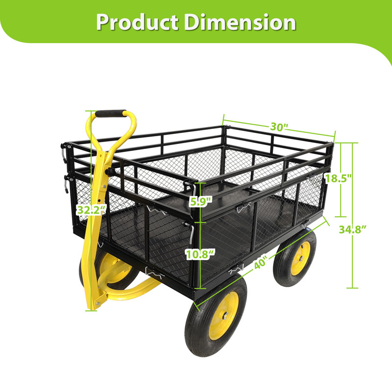 Chariot de jardin en acier robuste
