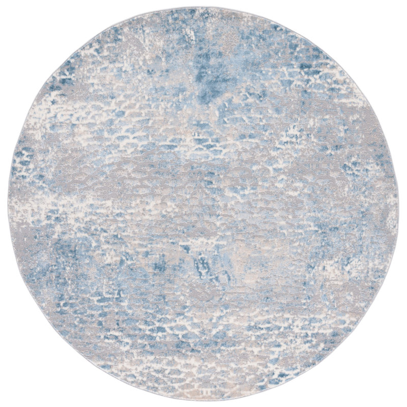Tapis abstrait Lagoon Performance, Rond 6 pi 7 po