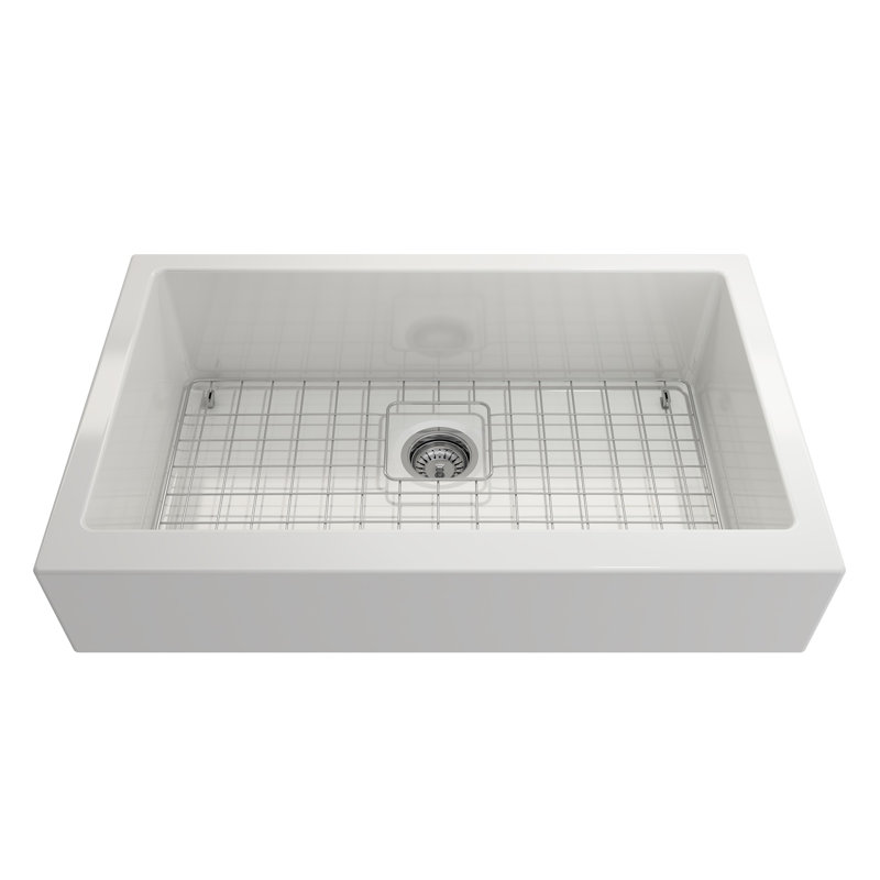 Nuova Pro 34 in. L Dual Mount Single Basin Kitchen Sink, White
