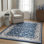 Tapis oriental bleu foncé / crème Anmie