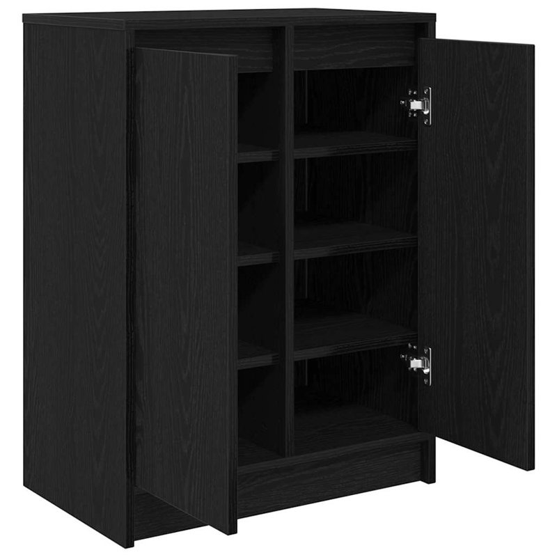 Shoe Cabinet 57X34x76 Cm Engineered Wood, Black Oak
