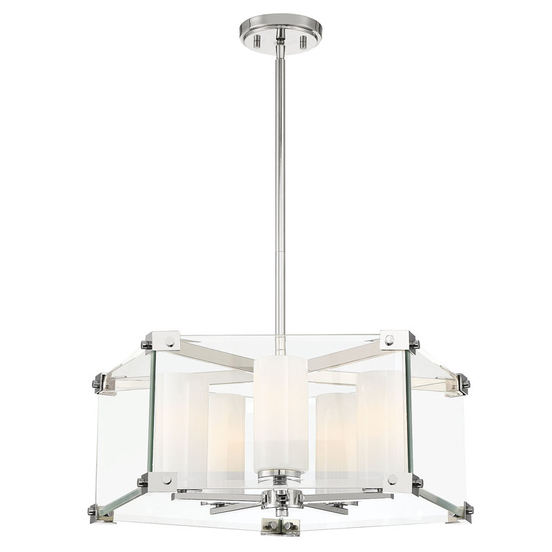 Lustre géométrique 5 lumières unique/avec accents de cristal Tylor