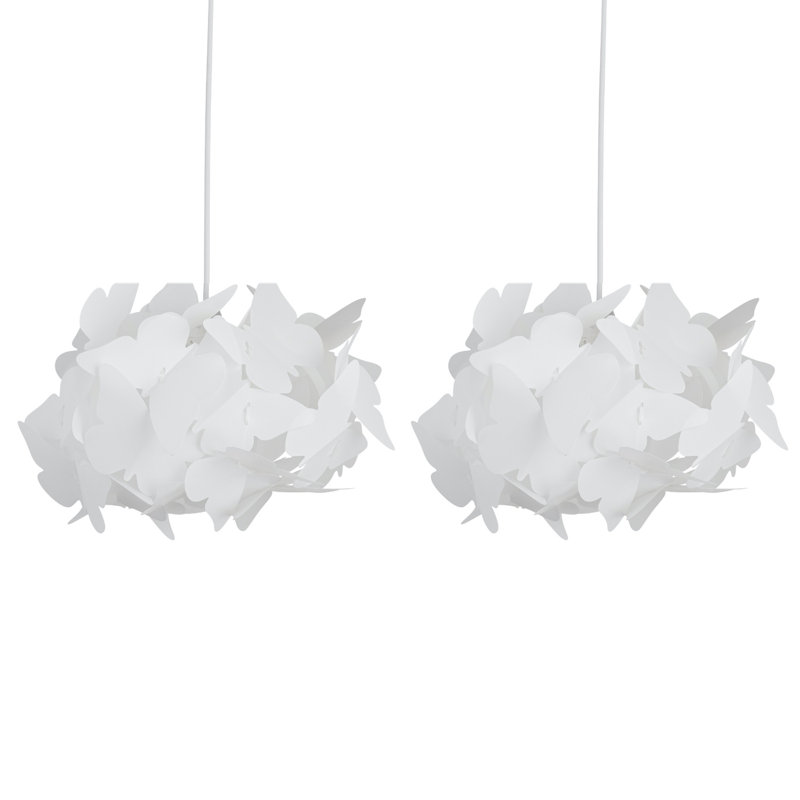 22cm H Plastic Novelty Pendant Shade ( Uno ), White