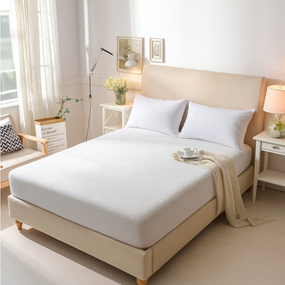 Janya Premium Waterproof Terry Mattress Protector - Breathable & Hypoallergenic 30cm Deep Fitted Cover