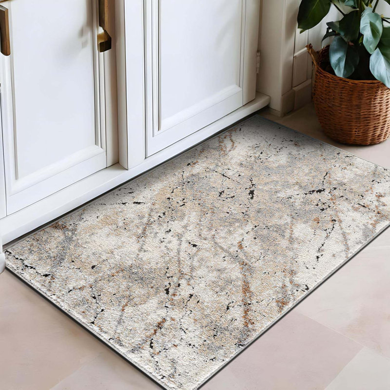 Tapis d'intérieur moderne en marbre Drifted Marble