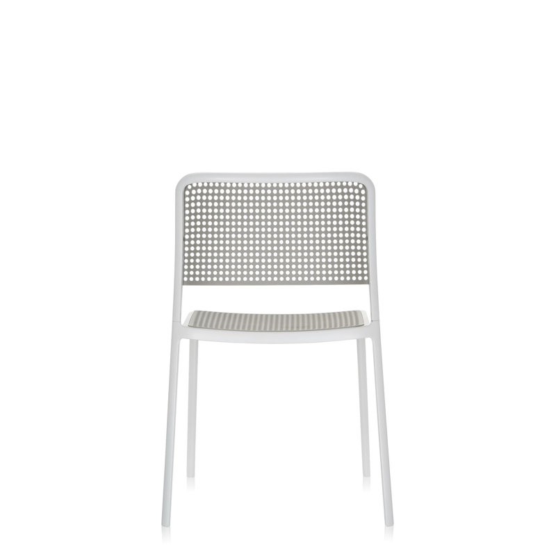 Audrey Dining Chair, Black, White Painted Steel