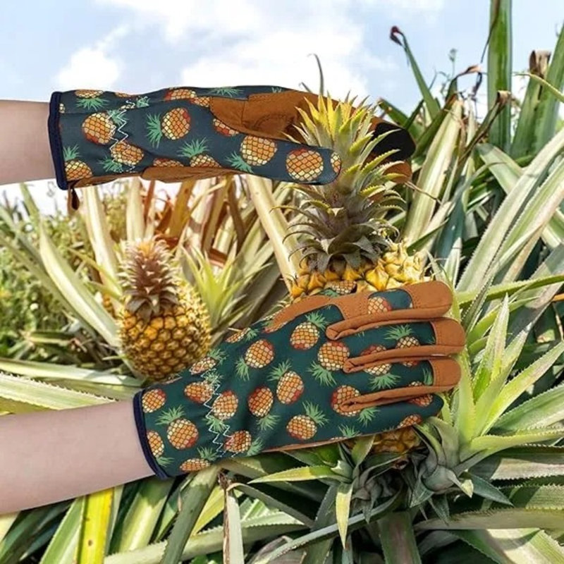 Gants de jardinage en cuir pour femme - Gants de travail respirants et flexibles résistants aux épines
