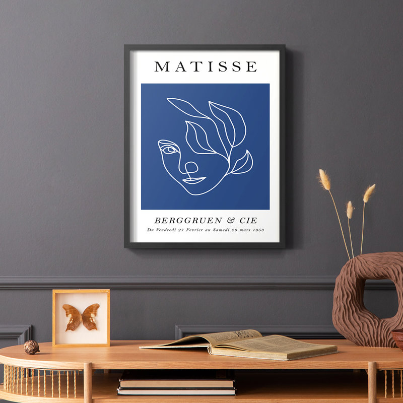 Matisse Ccc, reproduction encadrée - bois massif, H 10 po x l 8 po, Noir