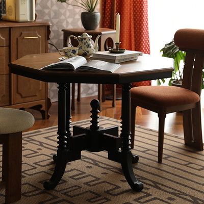 Table de salle à manger en bois massif français rétro