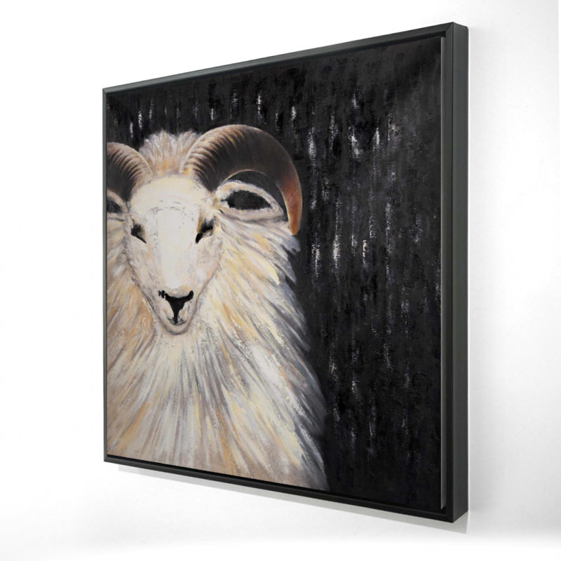 «Bushy Ram» - Toile encadrée pour animaux de la ferme, H 37,25 po x l 37,25 po