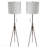 Vintage Look 1Pc Floor Lamp Brushed Steel Tripod Legs Unique High Lamp Pull Switch 57"H-216875350