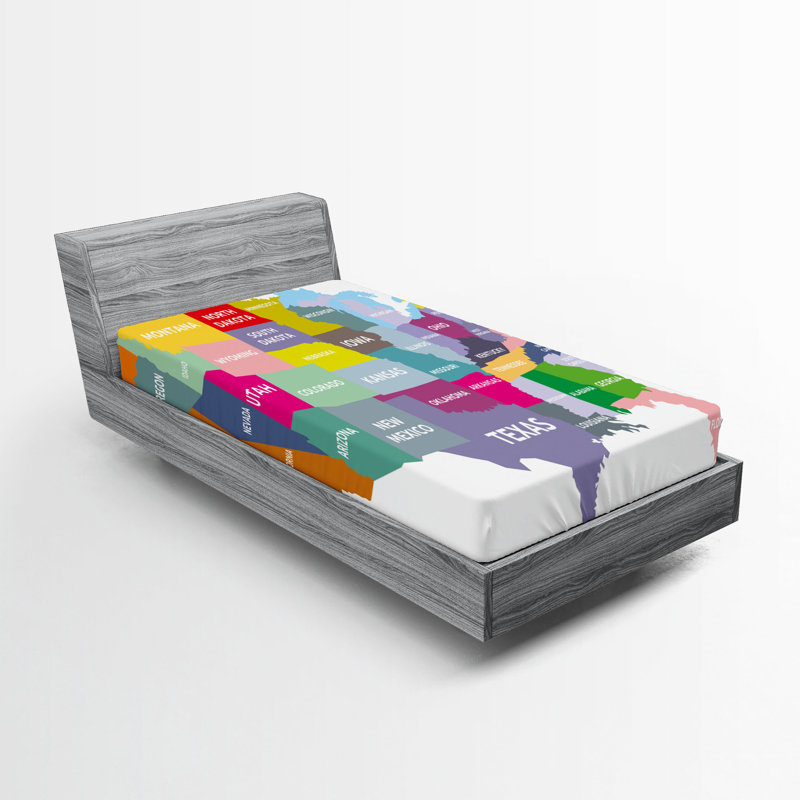 Multicolore Ambesonne, Drap-housse de taille simple