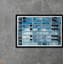 Graphic Building Scape With Terraces In Blue Framed Photographic Print
