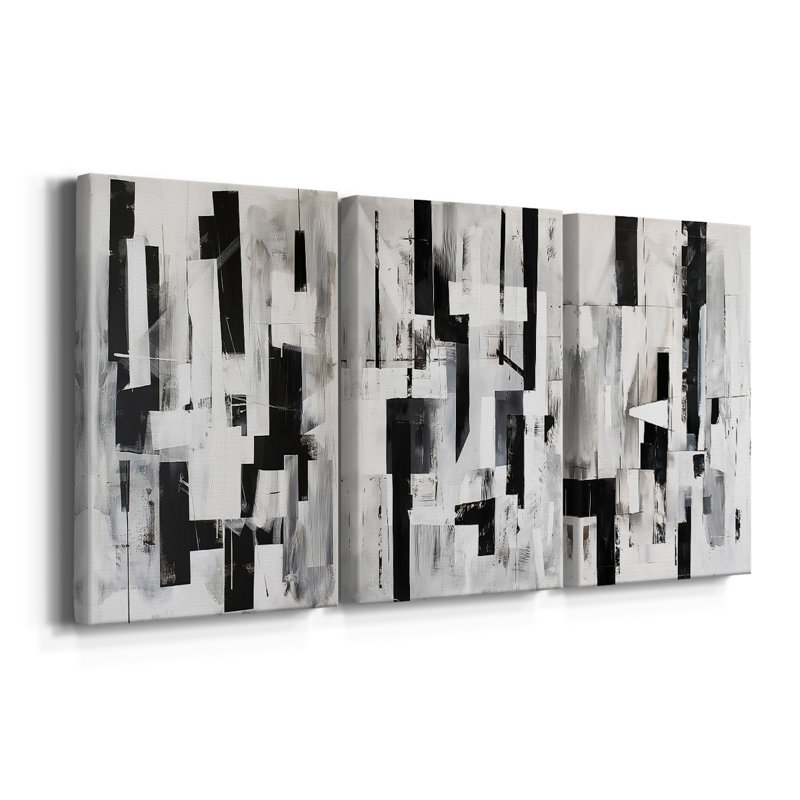 ABSTRACT Series XL  -Custom Wrapped Gallery Canvas - 3 Pieces, 36" H x 72" W