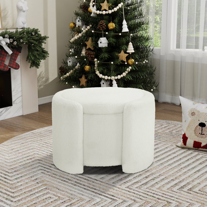Repose-pieds moderne avec repose-pieds et rangement, Blanc