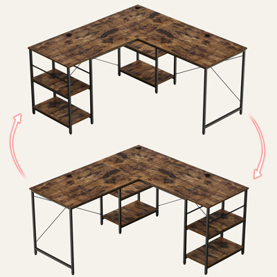 Modular L-Shaped Stainless Steel Writing Desk