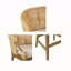 Tabouret de comptoir fabriqué à la main en rotin H 25 po