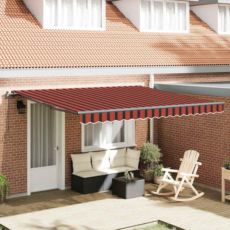 Retractable Awning, 400 cm W x 300 cm D, Orange/Brown/Anthracite