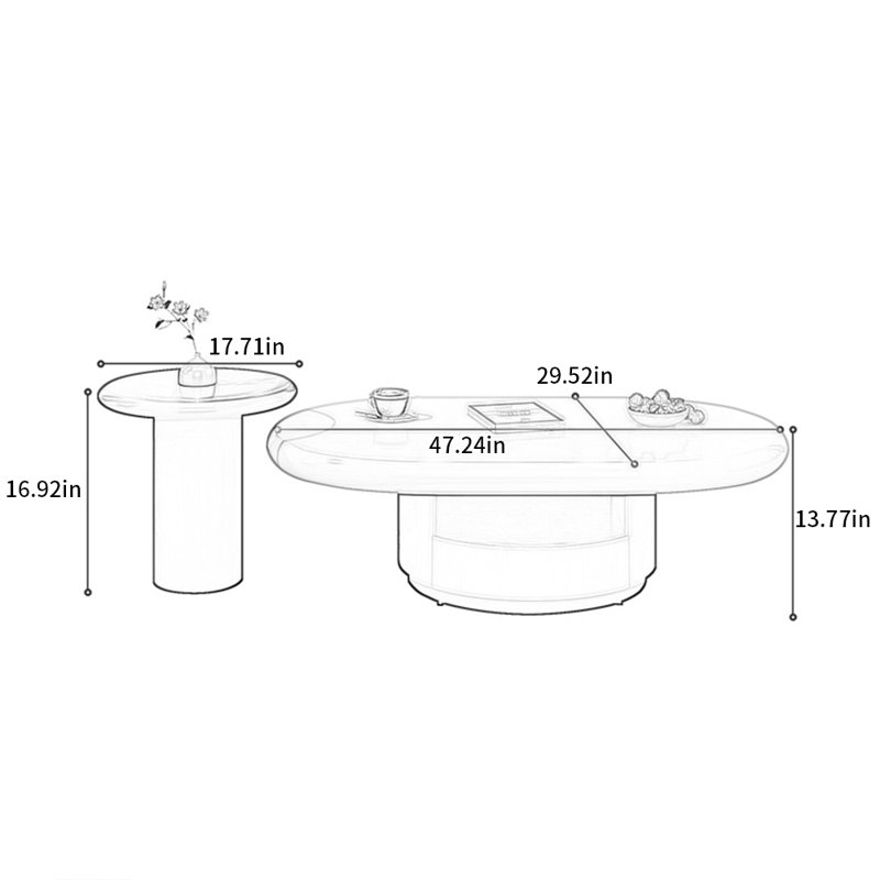 Modern simple high-grade oval coffee table