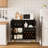 Farmhouse Wine Bar Cabinet, Multi-Functional Sideboard Buffet with Storage-741466465