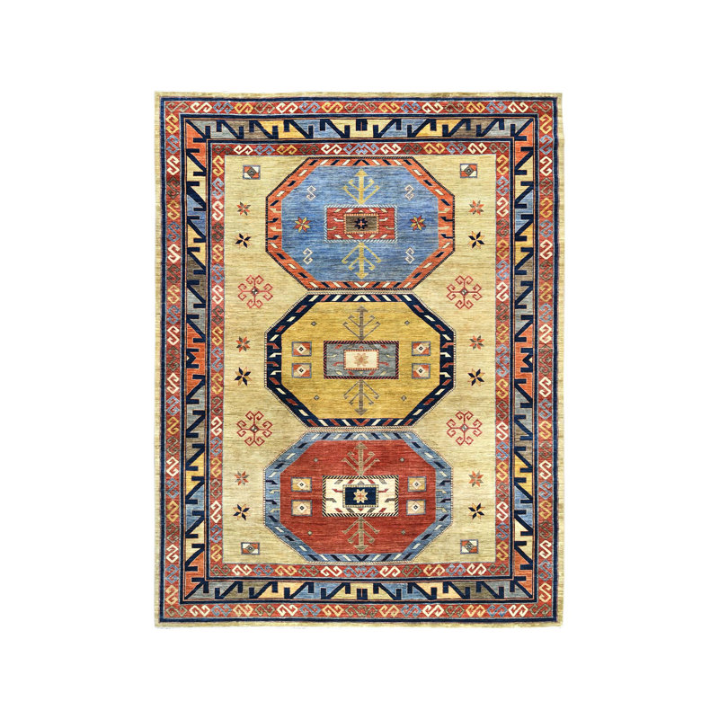 Tapis oriental vert en laine noué à la main 10 pi 2 po x 13 pi 6 po - MOA10282613