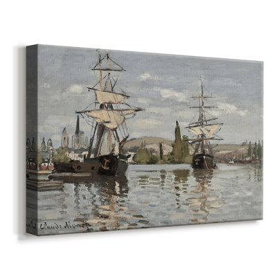 Ships at Rouen-Claude Monet-Gallery Wrapped Canvas-1872