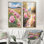 Pivoines le long du chemin de terre I - Collection d'art mural floral 2 panneaux