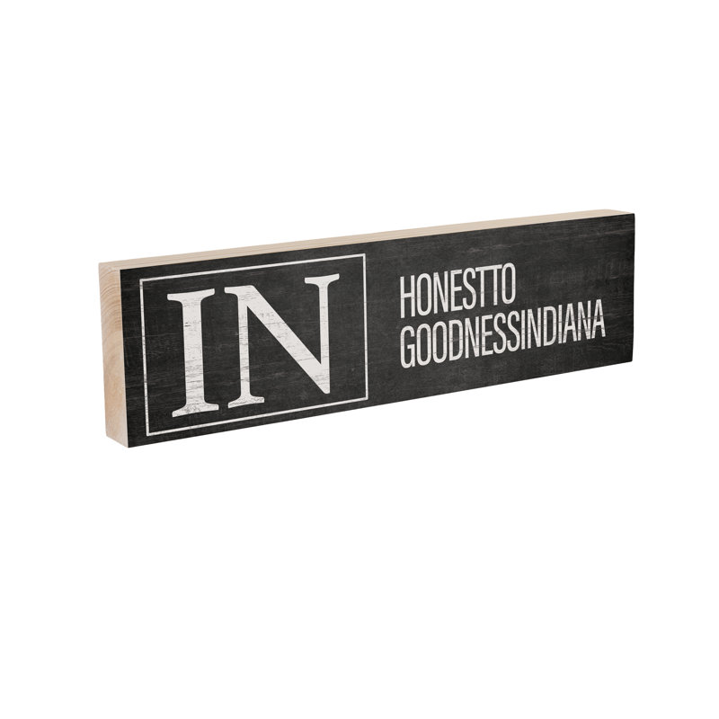 Plaque de cheminée State en bois Indiana 18 x 5 po