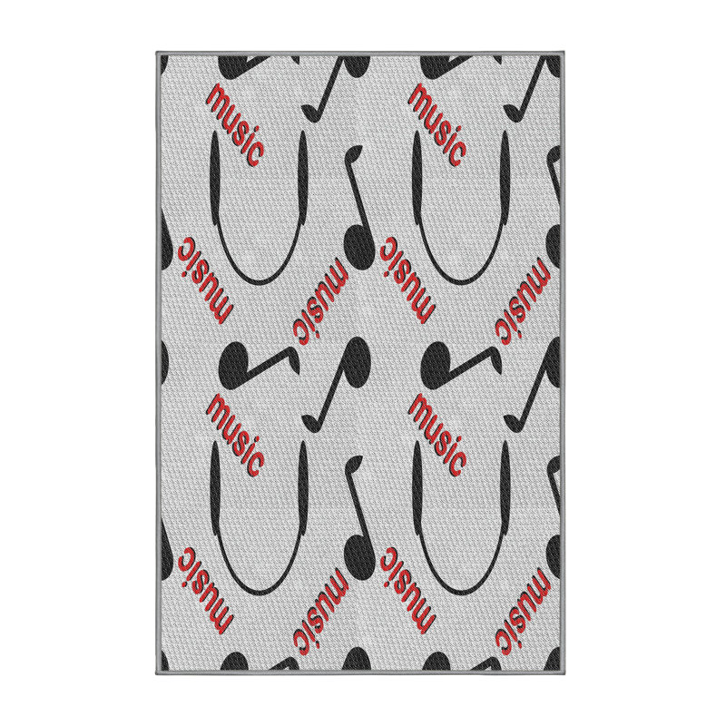 Tapis noir/rouge/gris tissé à la machine, Tapis de couloir 2 pi x 5 pi