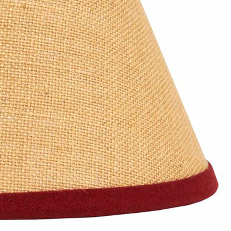 Abat-jour empire en coton (araignée), 10.5" H x 14" W x 6" D, Rouge/brun clair