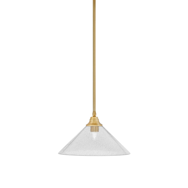 Luminaire suspendu conique à 1 lumière Edge, Laiton