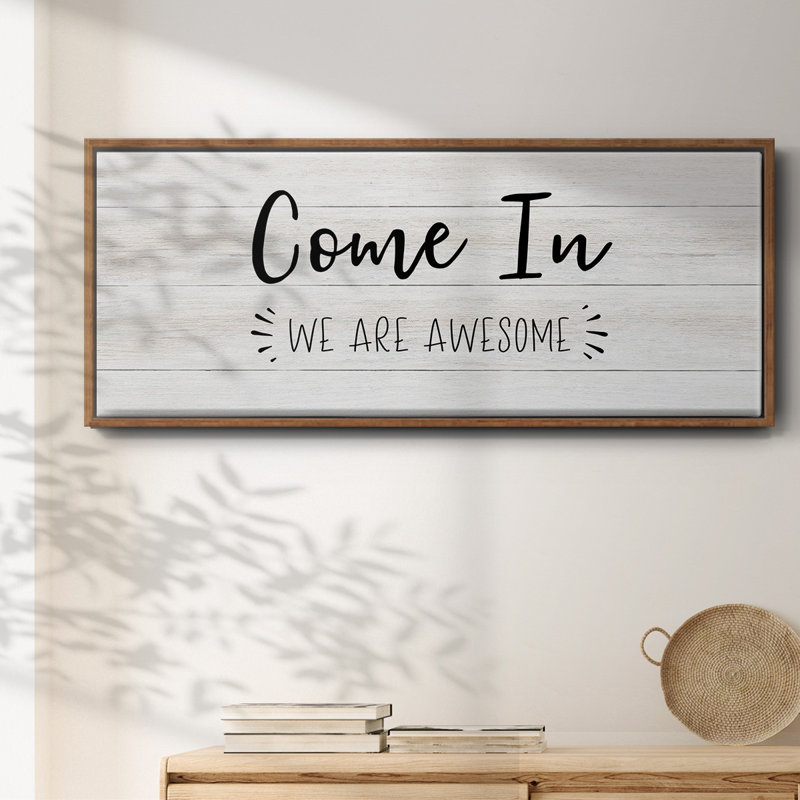 Come In- Framed Canvas, 12" H x 30" W