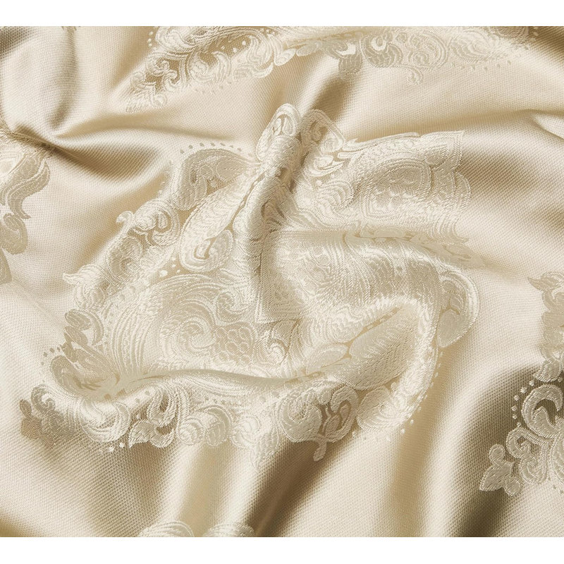 Jakaiyah Luxury Jacquard Medallion Panel Room Darkening Window Curtain Set, Gold, 52" W x 96" L