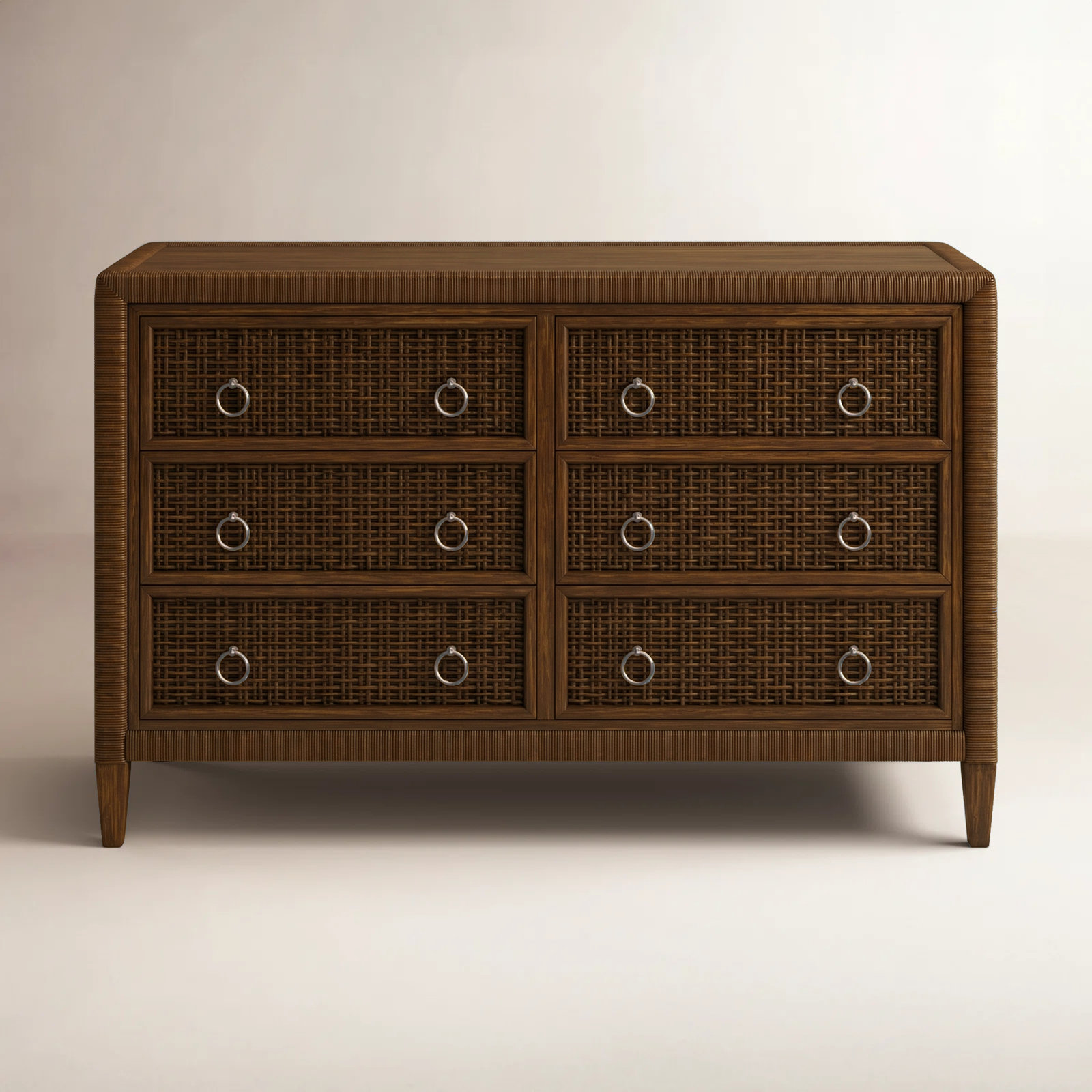 Monterey 54" Double Dresser, Hazel, Yes, Satin Nickel