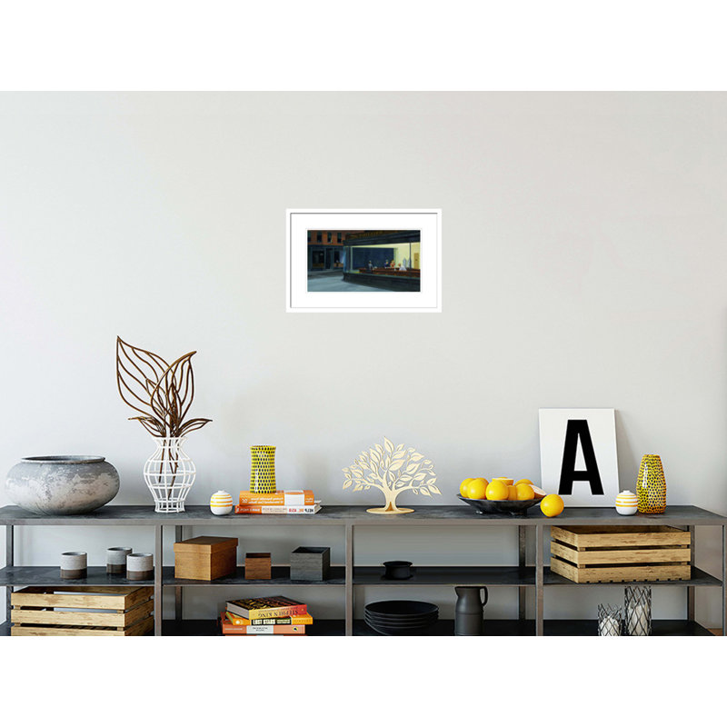 «Nighthawks» par Edward Hopper - impression giclée sur cadre, H 14,49 po x l 21,75 po