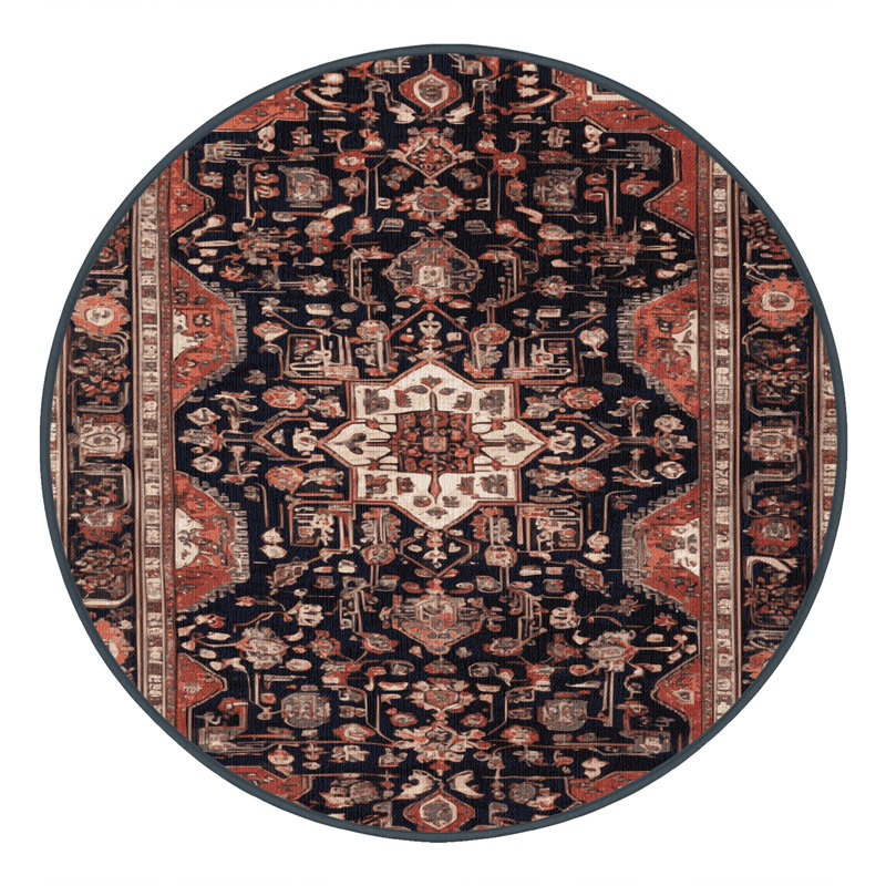 Tapis brun lavable à la machine, Rond 4 pi