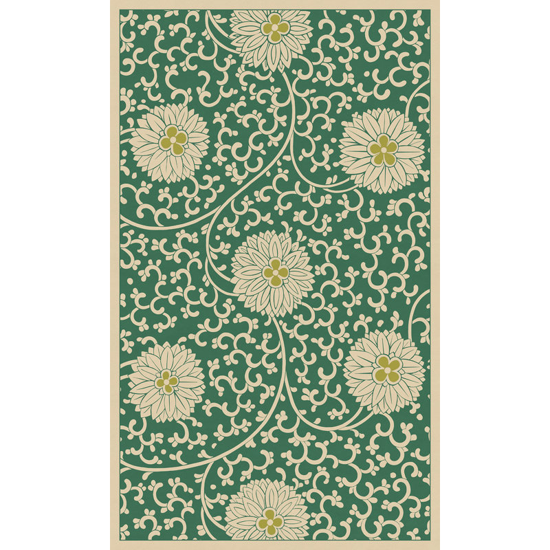 Hawarden Vinyl Floral Indoor Rug, Rectangle 3' x 5'