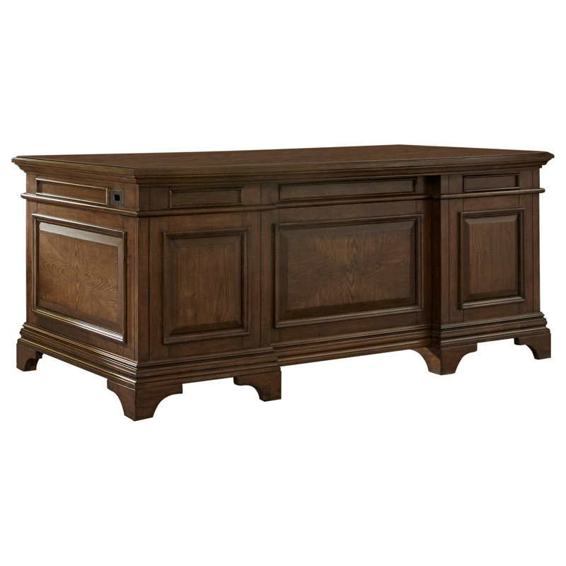 Kraft Burnished Oak 7-drawer Executive Desk