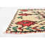 Tapis de zone en laine beige/vert/rouge 3 pi 10 po x 8 pi 2 po one-of-kind à la main noué la Saxmundham