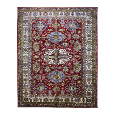 Geometric Burgundy Super Kazak 10'4" x 13'2"