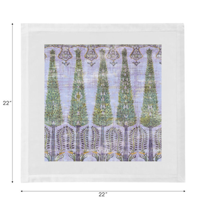 Topkapi Garden Cotton Sateen Dinner Napkins, Gold Purple