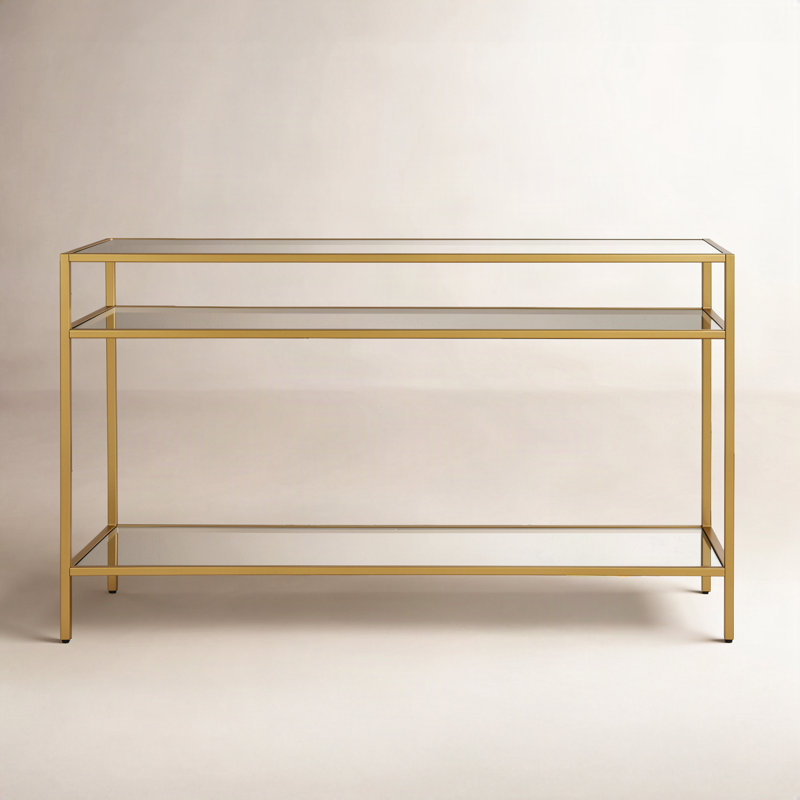 Marissa 42'' Glass Top Console Table, Brass