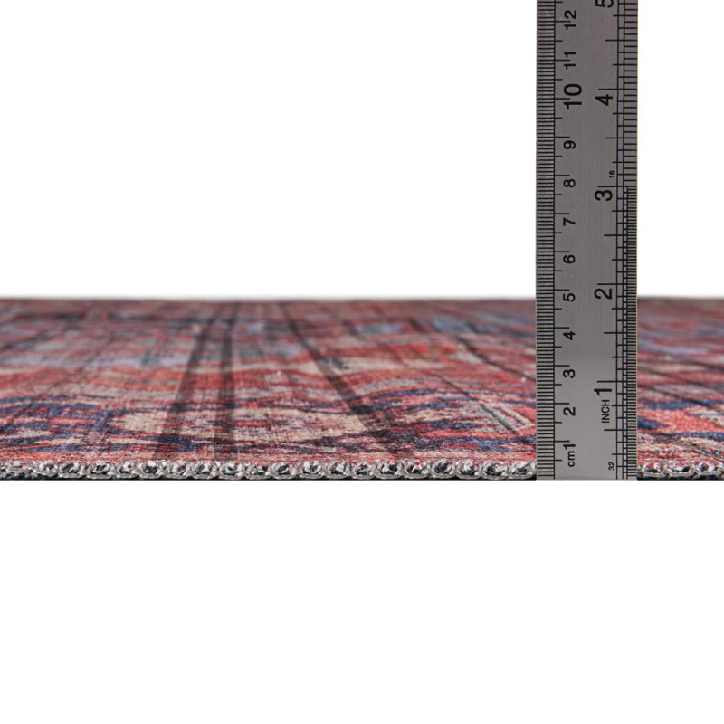 Haigh Washable Oriental Indoor Rug, Square 7'3" x 7'3"
