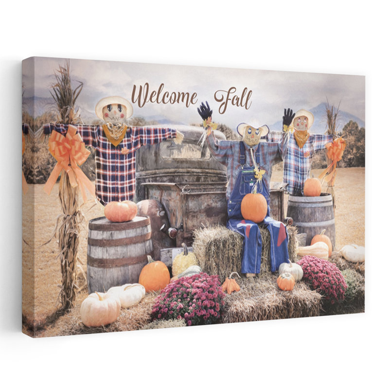Welcome Fall, art contemporain d'automne, H 24 po x l 36 po