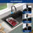 33 Inch Drop In Workstation Granite Composite Kitchen Sink Quartz Single Bowl Sinks with Waterfall Kitchen Faucet-122994070-122994069
