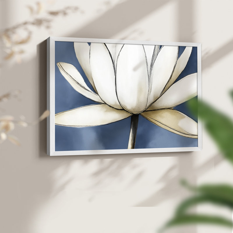 Série florale - XXIV - reproduction encadrée, H 22 po x l 28 po, Blanc