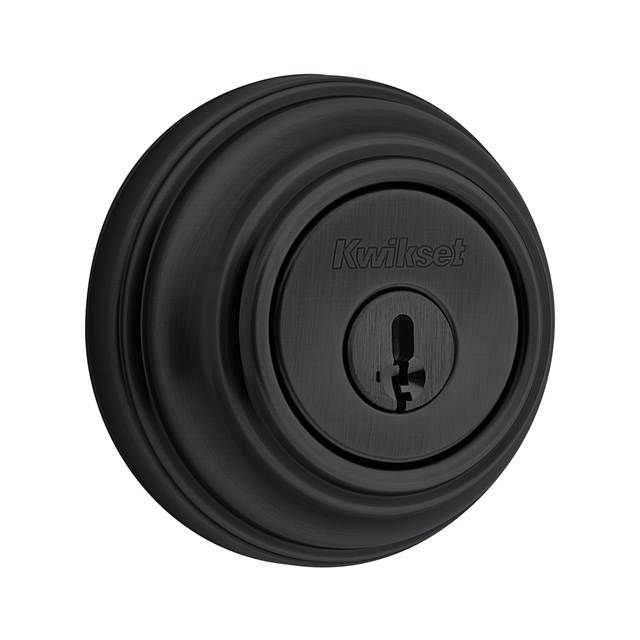 Single Cylinder Deadbolt with Smartkey Re Key Technology, Iron Black