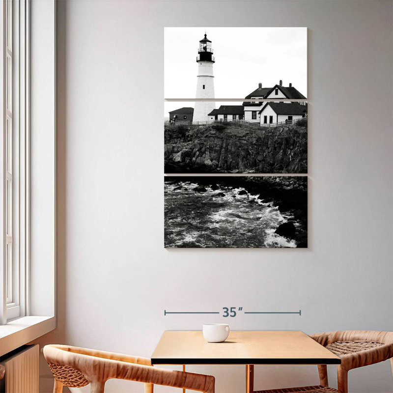 Lilie Maine Lighthouse BW, 65" H x 42" W